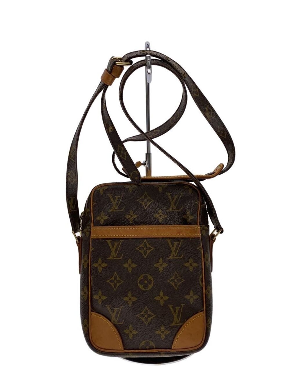 LOUIS VUITTON Shoulder Bag Leather Brown All over